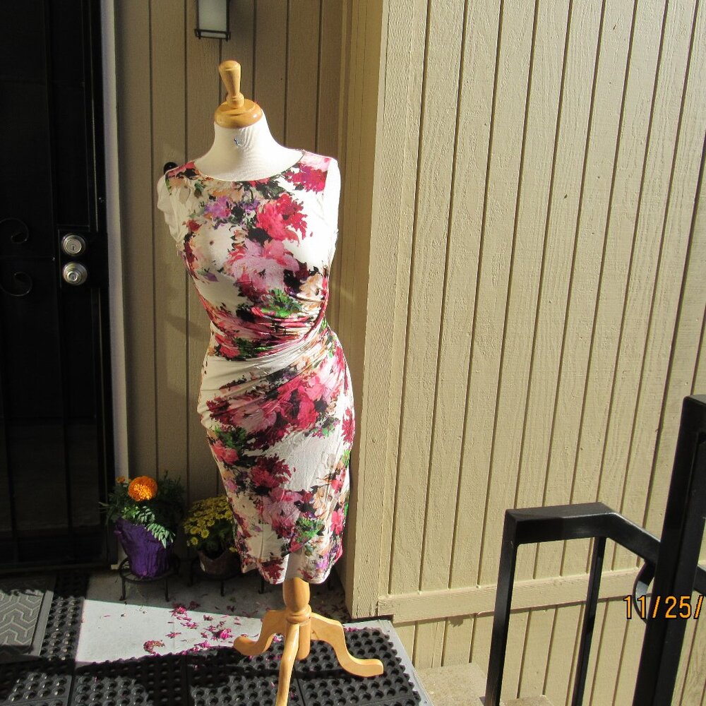 #491  NEW WOMAN'S FLORAL PRINT DRESS BY PHASE EIGHT  (SIZE 6US / 10UK)